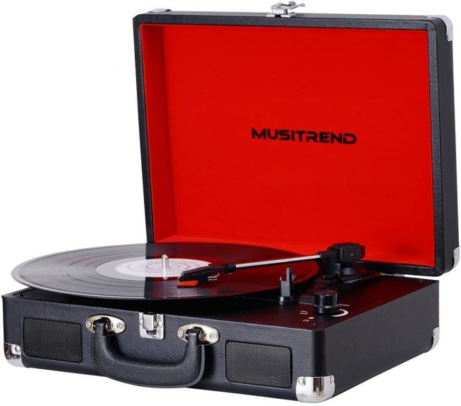 Musitrend Suitcase Record Player with Built-in Speakers