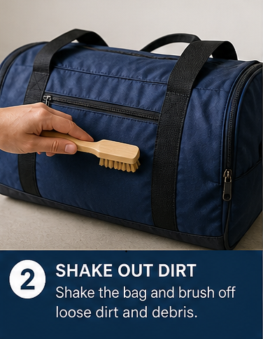 How to clean a duffle bag? In 2 minutes! 4 shaking out dirt and debris from a duffle bag before cleaning