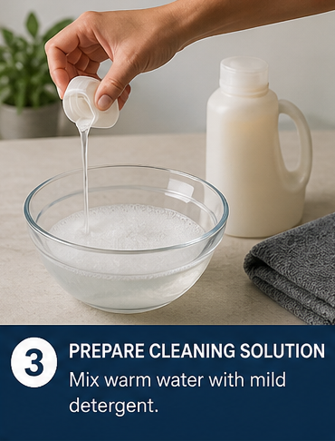 How to clean a duffle bag? In 2 minutes! 5 preparing mild detergent solution for cleaning a duffle bag