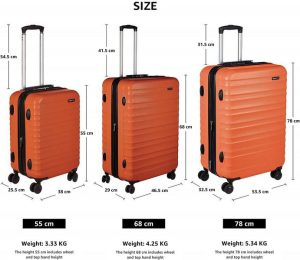 Amazon Basics Luggage size comparison