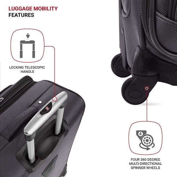 Swissgear Sion Softside Large Checked 29-Inch luggage handle and wheels