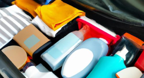 Toiletries in a suitcase