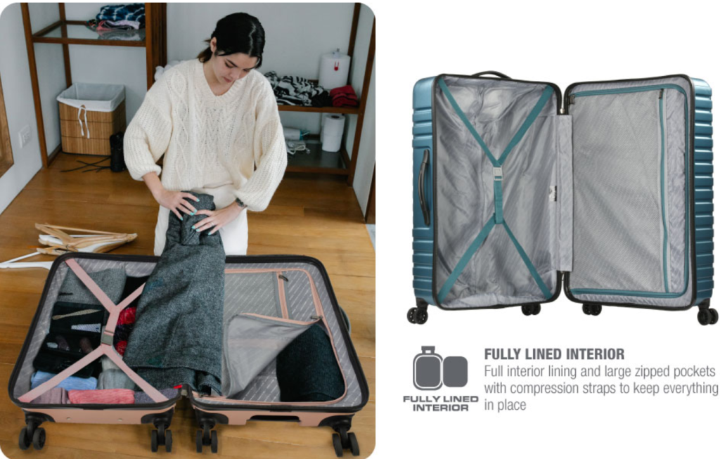 US Traveler Luggage - Boren Medium Lined Interior