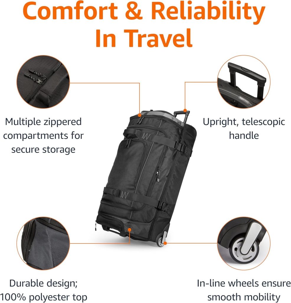 Best Duffle Bags (2026): Top 3 Picks for Gym, Travel & Waterproof Use 4 Rolling Duffle Bag with handle