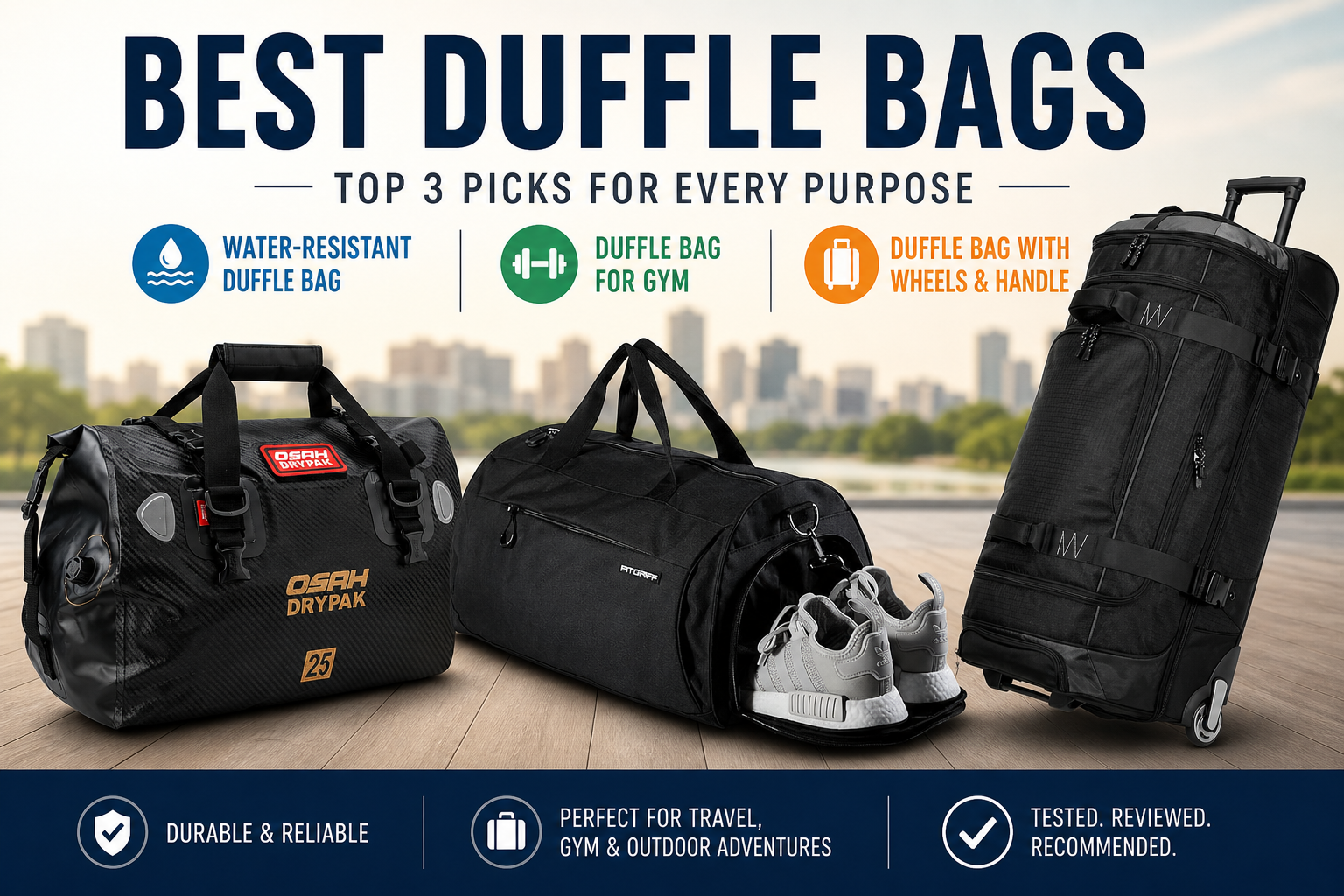 Best Duffle Bags (2026): Top 3 Picks for Gym, Travel & Waterproof Use 1 Best duffle bags for gym, travel, and outdoor use, top picks